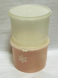 新品あり　タッパーウェア Tupperware 密閉容器　保存容器 昭和レトロ　ピンク　白　2個セット