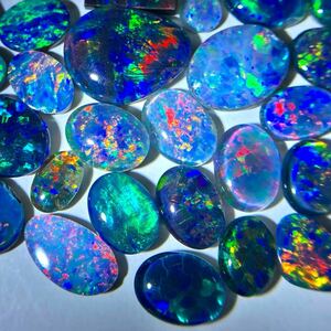 遊色効果!!〔ダブレットオパールおまとめ102.5ct〕o ルース 裸石 宝石 ジュエリー jewelry doublet opal 遊色 w4B10