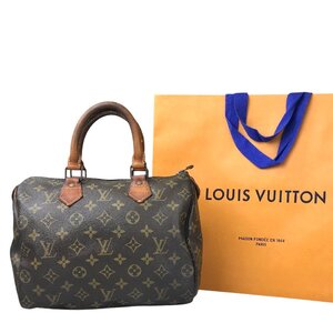 【1円～】 ルイヴィトン LOUIS VUITTON バッグ ハンドバッグ スピーディ25 M41528 モノグラム レザー ブラウン 付属品付き 中古