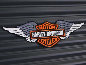 ◆送料\110◆【HARLEY-DAVIDSON ・ハーレー／WING】※《アイロン刺繍ワッペン》　アメリカン雑貨　刺繍ワッペン　アイロンワッペン