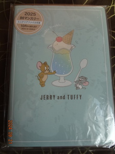 2025年　トムとジェリー　JERRY&TUFFY　手帳　B6　マンスリー　ミニクリアファイル付　1650円　送180