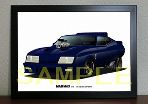 MADMAX セット価格！フォード・ファルコンV8 XB Z1000 イラスト 自動車アート4作品セット A4