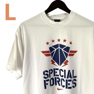 NIKE ナイキ DRI-FIT メンズ L SPECIAL FORCES スポーツ Tシャツ ホワイト 限定 プリント ユニフォーム 半袖