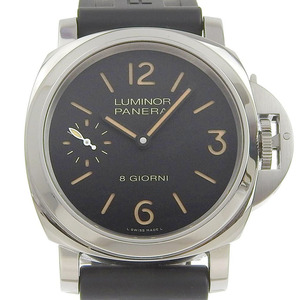 【本物保証】 箱・保付 新品同様 パネライ PANERAI ルミノールベース 8デイズ 腕時計 スモセコ サンドイッチダイヤル PAM00915 OP7347