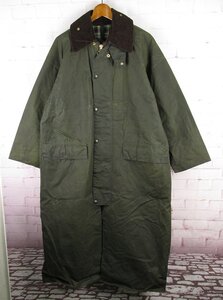 FJ26083 ビンテージ Barbour バブアー 80s BURGHLEY バーレー オイルドコート 2ワラント 87年製 イングランド製 オリーブ C38/97CM