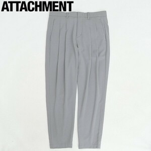 美品◆ATTACHMENT アタッチメント ストレッチ タック スラックス テーパード パンツ グレー 4