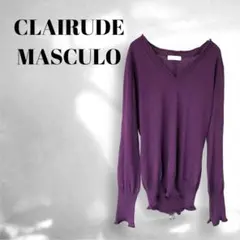 【CLAIRUDE MASCULO】薄手ニット セーター Vネック 綿 シルク