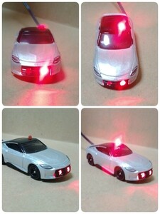 ダミースキャナー フェアレディZ Z34 RZ34 S30 日産 覆面パトカー トミカ LED 12V 3灯点滅 防犯 盗難防止 新型Z　シルバー