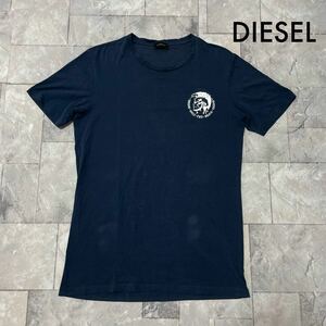 DIESEL ディーゼル Tシャツ 半袖 プリントロゴ モヒカン ブレイブマン USA企画 ストレッチ ネイビー カジュアル サイズS 玉SS1689