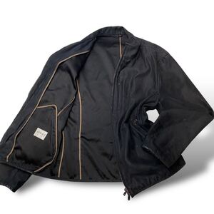 美品 稀少XL位◎アルマーニコレツィオーニ ARMANI COLLEZIONI スエード スウェード ジャケット ブルゾン ハイネック 黒 ブラック メンズ 50