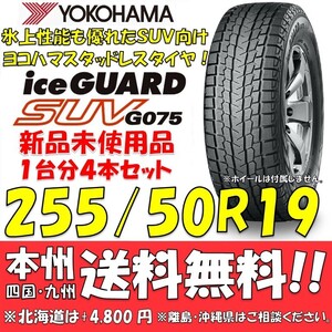 255/50R19 107Q XL ヨコハマタイヤ アイスガードSUV G075 送料無料 4本価格 新品スタッドレスタイヤiceGUARD 国内正規品 個人宅/ショップOK