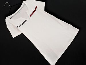 ネコポスOK TOMMY HILFIGER トミーヒルフィガー キーネック カットソー sizeS/白 ■◆ ☆ eea7 レディース