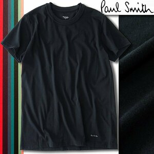 新品 ポールスミス ロゴ ワンポイント クルーネック 半袖 Tシャツ L 黒 【I51335】 Paul Smith カットソー メンズ 吸水速乾 ストレッチ