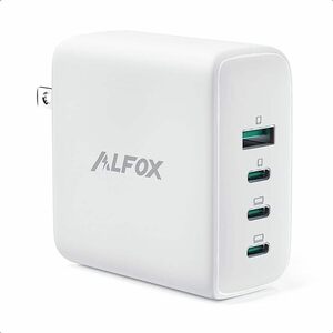 管：303-292 Alfox PD充電器 100W 4ポート 急速充電器 折りたたみ式プラグ USB-C*3とUSB-A*1 PD3.0対応 PPS規格対応 PSE技術基準適合