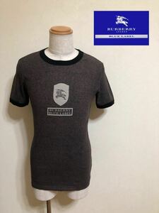 BURBERRY BLUE LABEL バーバリーブルーレーベル ロゴ Tシャツ 半袖 トップス サイズM ブラウン 三陽商会 日本製 FA811-386-09