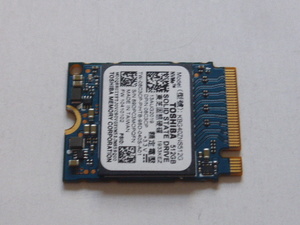 TOSHIBA 東芝 SSD M.2 NVMe Type2230 Gen 3x4 512GB 電源投入回数186回 使用時間1165時間 正常99% KBG40ZNS512G 中古品です①
