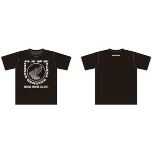 ホンダ純正部品デザイン　ロゴデザインTシャツ　ブラック　純正部品ロゴ カラー/サイズ:ブラック　Lサイズ