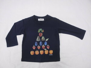 新品　110　はらぺこあおむし　フルーツ　長袖Tシャツ　ネイビー　レターパック発送（代引き不可）PH9119