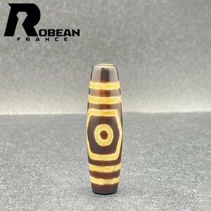 ★逸品 EU製 定価5万円★ROBEAN・チベット天珠★パワーストーン アクセサリー 天然石 金運 お守り プレゼント 約39*10.2mm 1002H196