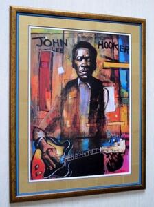 ジョン・リー・フッカー/ブルース・アート・ポスター/額装/John Lee Hooker/Framed Blues Legend/Patterson Barnes