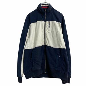 TOMMY HILFIGER トラックジャケット M ネイビー ホワイト トミーヒルフィガー スウェット ナイロン 古着卸 アメリカ仕入 a610-6592