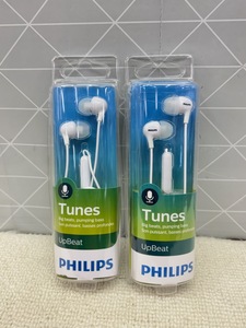 D836 美品 PHILIPS フィリップス 2個 Tunes up beat プロが認める コスパ抜群 カナル型イヤホン 超小型ながら迫力の低音を実現