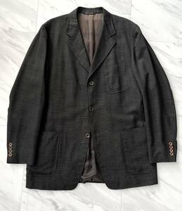 美品 希少 CANALI 最高級 Loro Piana super 110s 春夏 薄手 アンコン テーラード ジャケット 52 カナーリ ロロピアーナ イタリア製 90s