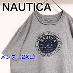 YAE42【US輸入】NAUTICA　Tシャツ【メンズ2XL】半袖　グレー