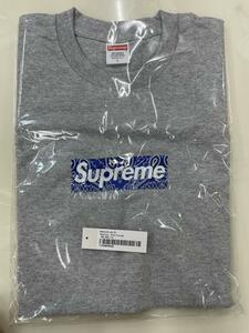 新品 Supreme Bandana Box Logo Tee Heather grey Lサイズ シュプリーム バンダナ ボックス ロゴ Tシャツ グレー 確実正規品