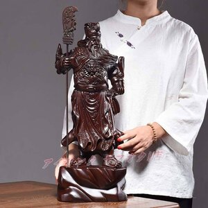 ☆新品注目コラボ武財神 仏教工芸 精密細工 関羽像 精密彫刻 中国武将 三国志 木彫仏像 美術品