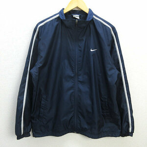 D■ナイキ/NIKE ウィンドブレーカー/トレーニングウェア JKT【L】紺/MENS/87【中古】