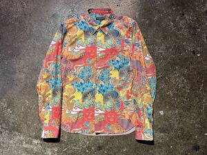 COMME des GARCONS HOMME PLUS 01AW 総柄エステルシャツ コムデギャルソンオムプリュス 2001AW サイケ期 PC-B002 M