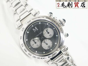 カルティエ Cartier パシャ クロノグラフ ホワイトゴールド 無垢 25本限定 オニキス WG スケルトン メンズ 【中古】 時計