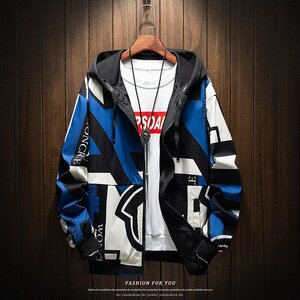 cjx835★メンズ 春秋 ジャケット ミリタリージャケット スカジャン 両面着 ジャンパー 大きいサイズ ブルー XL/2XL/3XL/4XL/5XL