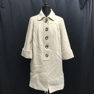 アダムエロペ/Adam et Rop★アンゴラ混/裏地キュプラ/Aラインコート【38/レディースM/ベージュ/beige】七分袖/Coats◆pBH343