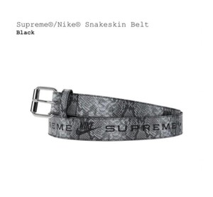 [送料無料] 21ss Supreme NIKE Snakeskin Belt Black Size S / M 検) 2021 シュプリーム ナイキ スネークスキン 蛇柄 ベルト ブラック