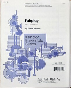 ニーハウス フェアプレー サックス5重奏＋リズム・セクション (スコア、パート譜) 輸入楽譜 Niehaus Fairplay 洋書