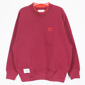 WTAPS ダブルタップス 23AW WIDE NECK 01/SWEATER/ COTTON.FORTLESS ワイド スウェット トップス トレーナー バーガンディー Maz