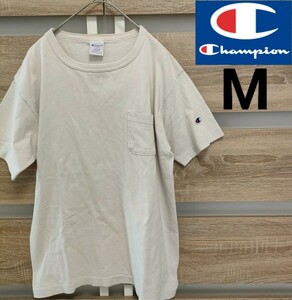 Champion（チャンピオン）胸ポケットTシャツ M オフホワイト（Ju28）T1011 半袖 クルーネックTシャツ ■宅急便コンパクト発送！②
