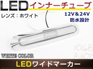 メール便 UD大型 クオン LED メッキ インナーチューブ サイドマーカー ホワイト バスマーカー トラック マーカーランプ