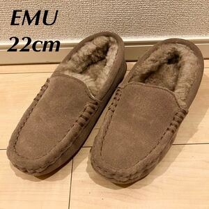 【数回使用程度】EMU エミュー モカシン ボア スエード