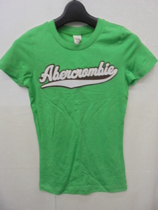 【KCM】ful-65-XS★長期保管品★レディース　半袖Tシャツ 『Abercrombie & Fitch　アバクロ』　グリーン系　サイズ：XS