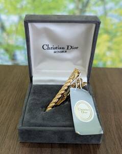 【18386】Christian Dior ディオール ネクタイピン ゴールド カラー 箱付 ブランド アクセサリー タイピン メンズ ファッション 自宅保管品