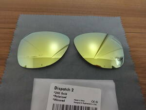 処分価格！★オークリー ディスパッチ 2用 カスタム偏光レンズ 24K GOLD Polarized 新品　Oakley Dispatch 2 Sunglasses