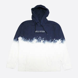 ★SALE★Hollister/ホリスター★ロゴ刺繍タイダイプルオーバーパーカー (Navy/White/XXL)