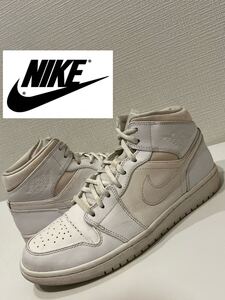 ★NIKE★ナイキ★AIR JORDAN 1 MID★エアジョーダン1ミッド★554724-110★ミッドカットスニーカー★ホワイト★白★US9★27.0cm★