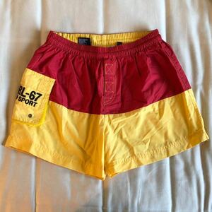 POLO SPORT RALPH LAUREN swim shorts スイムショーツ red yellow レッド イエロー rrl country sport 1992 1993 stadium wing snow beach