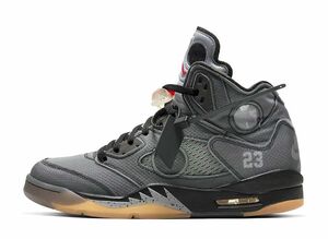 Off-White Nike Air Jordan 5 "Black/Muslin/Fire Red" 26cm CT8480-001