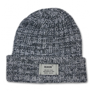 【SALE セール】REASON リーズン ニットキャップ グレー Rib Beanie 男性 女性 メンズ レディース 兼用 帽子