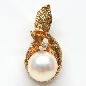 TASAKI(田崎真珠)◆K18 天然ダイヤモンド/マベパールペンダントトップ◆J 約7.5g パール pearl diamond ジュエリー pendant EC6/ED4